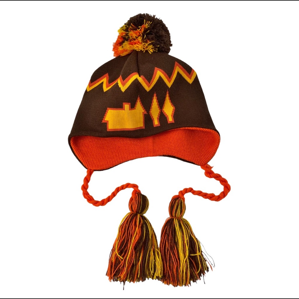 Vintage Retro Brown and Orange Kids Hat